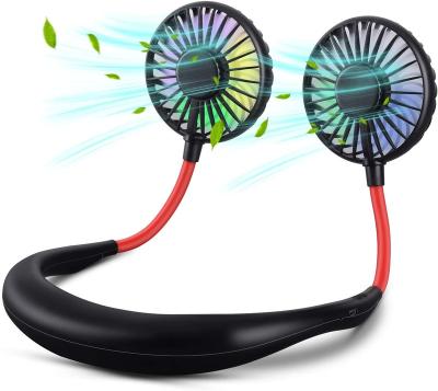 China Outdoor Hand Neck Sports Fan USB Free Personal Hanging Rechargeable Portable Cooling Head Fan (3 Speed Adjustable) for sale