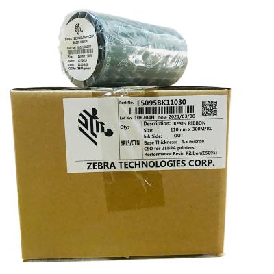 China Original ZEBRA Resin E5095BK 110mmX74M Max Thermal Transfer Label Wholesale Price Label Ribbon For Barcode Printer for sale