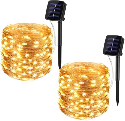 China Christmas/Halloween/Valentine/Easter/New Year 12m Copper Wire LED Solar Christmas Tree Lights Waterproof Solar Holiday Lighting Fairy Star String Lights Outdoor Garden Decoration for sale
