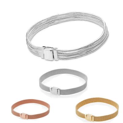 China Charms For Jewelry Making 2019 New Goods 925 Silver Rose Gold Reflection Bracelets Plated Reflection Charms For Jewelry Making for sale