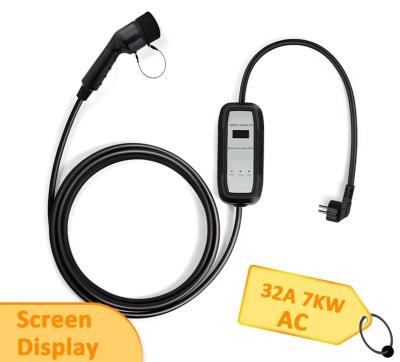 China TYPE2 32A 7KW Portable AC EV Charger Wallbox European Standard for sale