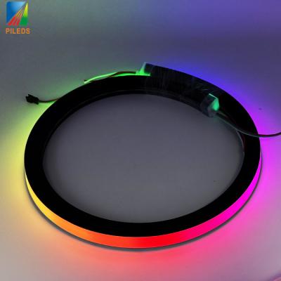 China WS2811 SPI 12V/24V Addressable Custom Flexible Waterproof Black Silicone RGB LED Neon Light Strip Bars IP65 for Landscape for sale