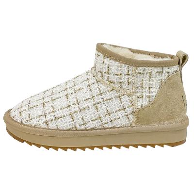China 2021 Winter Outdoor Women's Fur Boots Warm Suede Women's Custom Round DES Fur Flat Women's Boots Boots Women's Snow Boot for sale