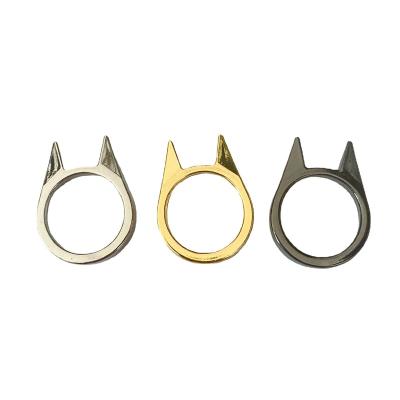 China Self defense cat ear single finger buckle ring window breaker women anti wolf men outdoor single finger buckle protection ring f for sale