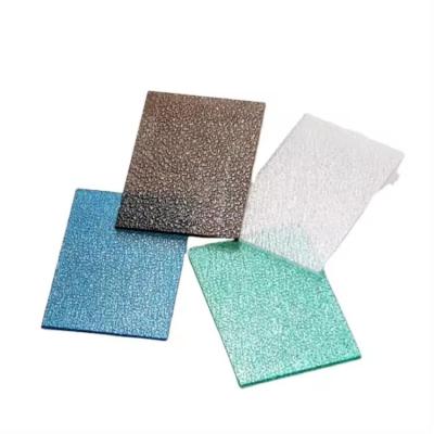 China Diamond Polycarbonate Sheet 3mm Embossed Polycarbonate Sheet UV Protection for sale