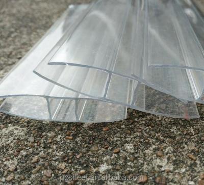 China 4mm 6mm 8mm 10mm Polycarbonate Sheet Connector H And U Profile for sale