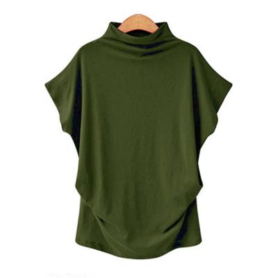 China Good Breathable Wholesale Hot Style Design Heat Transfer Printing Women's High Neck Short Sleeve T-Shirt Bat Top For Summer for sale