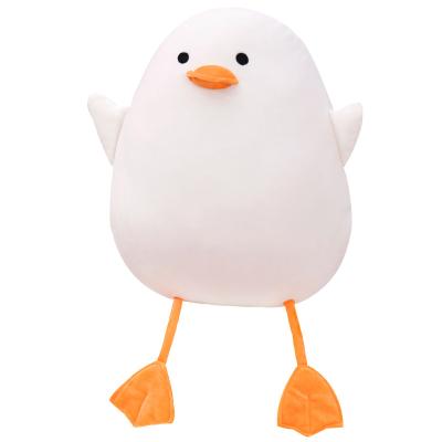 China Warm White Plush Duck Pillows Soft Stuffed Cartoon Toys for sale