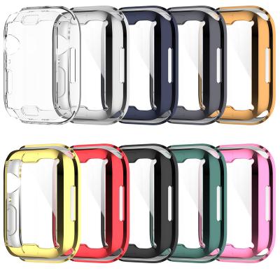 China Durable Waterproof Electroplate TPU Protective Case 40MM 44MM For Apple Watch Series 5 Series 6 TPU Clear View Protective Cover For Iwach Case for sale