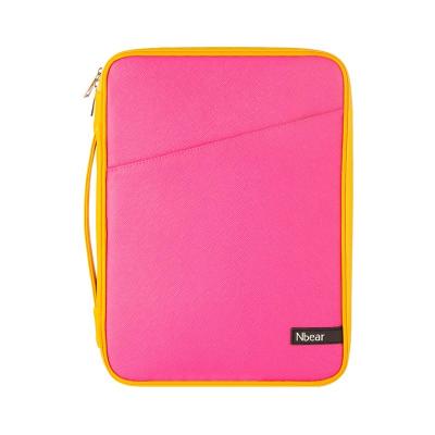 China Adorable Nbear Custom Multi Function Zipper Closure Red PU Leather Laptop Bag For Women for sale
