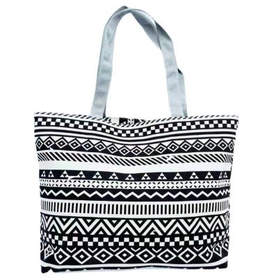 China Fashion Custom National Women Large Capacity Shopping Bag Handbag Canvas Shoulder Bag for sale