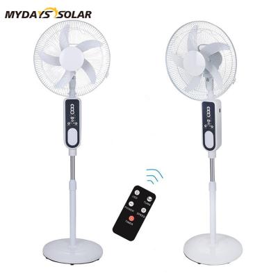 China Hotel Mydayssolar 16 Inch 3 Speed Setting Head Rechargeable Standing Panel LED Solar Oscillating Light Fan 10W 16V For Home Outdoor for sale