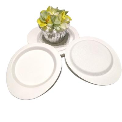 China Mini Shape 128*112.5mm Small Egg Sauce Cake Dessert Tray Sustainable Disposable Compostable Bagasse Pulp Sugar Cane Dish for sale