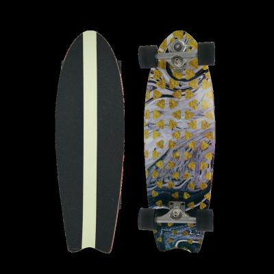 China Hot Sale 32 Inch Kicktail Land Surfboard, Canadian Maple Deck Cruiser Skateboard, Professional Surf Skateboard for sale