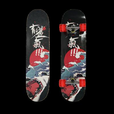 China Front Lights New Design Flash lights skateboard for sale, 7 ply maple skateboard complete for youths and adults, boys and girls for sale