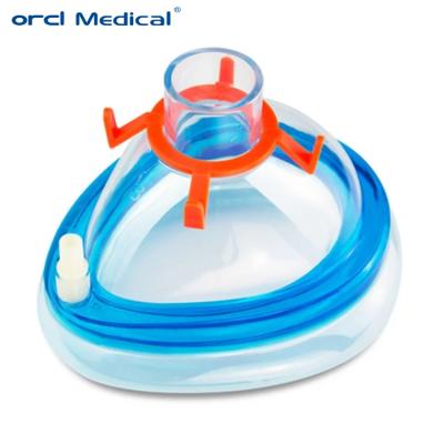 China Air Cushion PVC Anesthesie Mask Medisch anesthesie masker met klep Wegwerpgezicht masker Air Cushion Mask Product Manufacturer Te koop