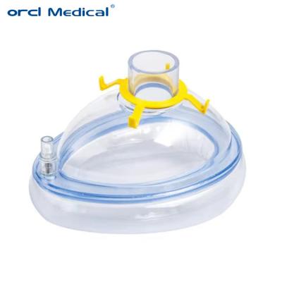 China Medisch luchtkussensmasker Ziekenhuisvoorziening Wegwerp PVC-anesthesie Gezichtsmasker Leverancier Te koop