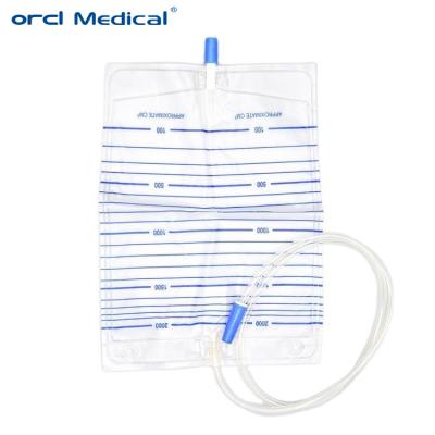China Steriele plastische urologie wegwerpproducten Wegwerpzakken voor volwassen urine 2000 ml Te koop