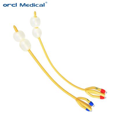 China 4 Way Duplo Balão Cateter Foley Disponível Silicone revestido 40cm comprimento à venda