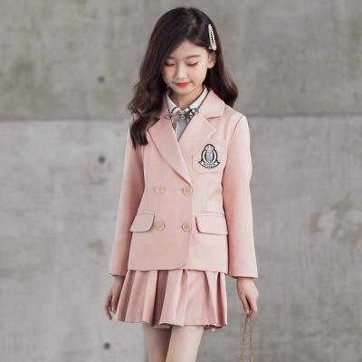 China Autumn School Style Washable Best-selling Fashionable Children's Suit Pink Skirt Suit for sale