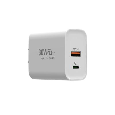 China Custom 30W LAPTOP Mobile Phone Wall Charger Portable PD Type C Usb C Wall Charger For iPhone for sale