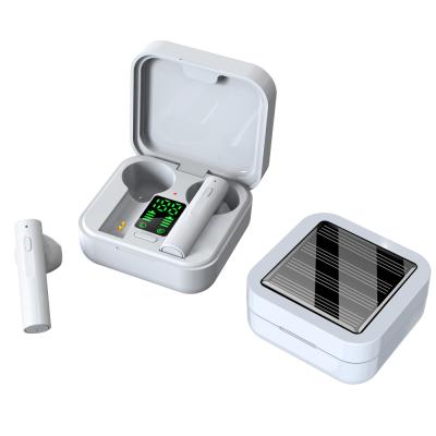 China Custom Solar Smart Charging Earbuds 5.0 Smart Digital Display Power Stereo Noise Canceling Wireless Headphones for sale