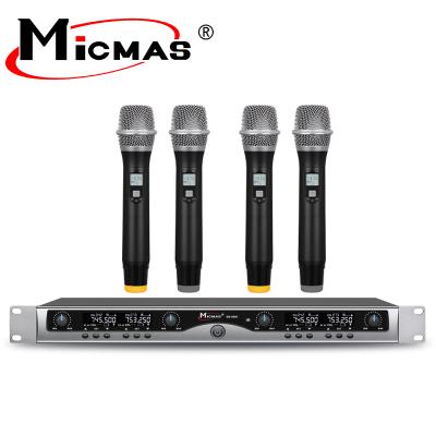 China Large Sound MS-9600 UHF 4 Channel Wireless Microphone Professional For Meeting, Wedding, Church Activities. for sale