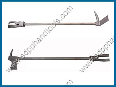 China Hooligan tool, halligan bar, claw head round handle, high carbon steel forged, chrome plated or nickle plated en venta