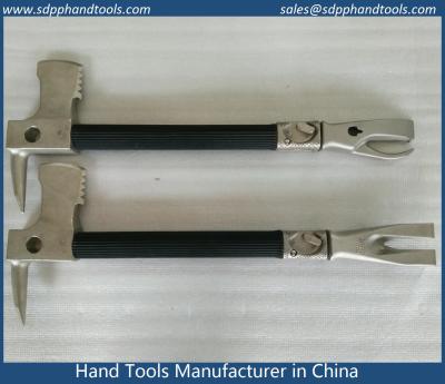 China Pry axe with standard claw and metal cutting claw, rubber grip handle, nickle plated surface en venta