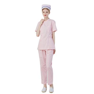 China Hospital Stretch Scrub Uniform Nursing Sets Medical Scrubs Nurse Jogger Sleeve Logo Custom V-Neck Set Women Hospital Short Uniforms for sale