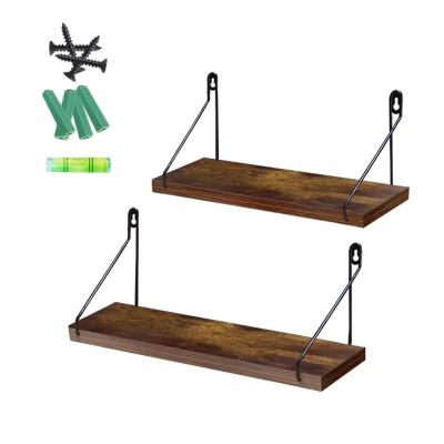 China Handmade Rustic 2 Pack Wall Mounted Storage Floating Shelf For Kitchen for sale