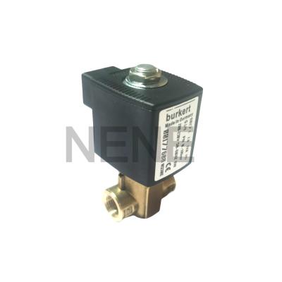 China Burkert Solenoïde 6013 Type Direct Acting 00134243 2/2 Normaal gesloten G1/8 Inch 2.5 Flow Hole FKM Seal 220VAC 8W 0~16bar Te koop
