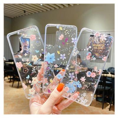 China Candy Shockproof Transparent Color Cute Flower Printed Phone Case Matte Back Cover For Iphone 12 mini 13 pro max for sale