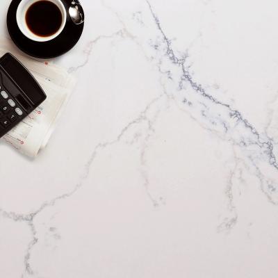 China Modern Strong and Sturdy Veins White Artificial Quartz Carrara Stone Slab for Sale for sale