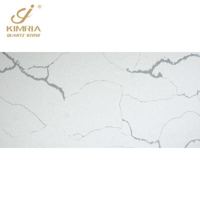 China Wholesale Modern Classic Calacatta Marble Artificial White Quartz Vein Stone Slab For Kitchen Island for sale