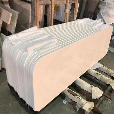 China Modern High End Nano Crystallized Glass Stone White Marble For Round Kitchen Countertops Table Tops for sale