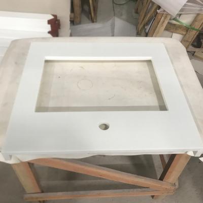 China Factory direct sale modern pure white nano glass stone vanity tops with good price for sale