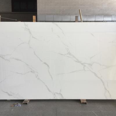 China Modern surface polished calaccata white nano crystallized stone marble glass vein for sale