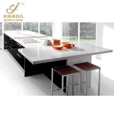 China Carrara Modern Kitchen Pure White Quartz Countertops for sale
