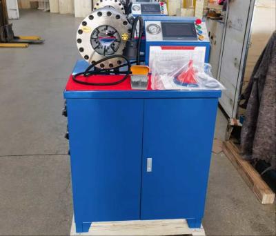 China Siemens Touchscreen 2 Zoll hohes Modell Blaue Farbe 10 Dies Schlauch-Crimper / Gummi-Schlauch-Crimping-Maschine zuverlässige Leistung mit 600T Krempkraft zu verkaufen