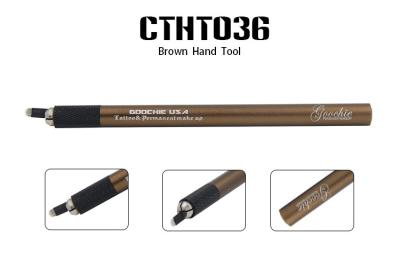 China Dauerhaftes Make-upmanueller Tätowierungs-Stift Metall-Browns mit Durchmesser 12.5cm Längen-1.0cm zu verkaufen