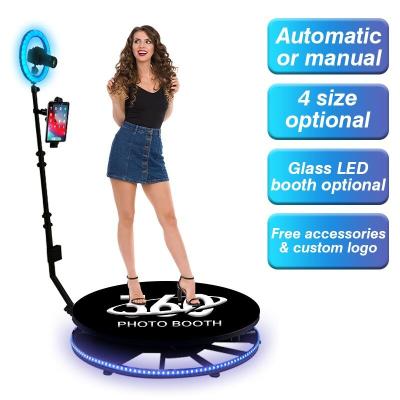 China Metal / Led Slow Motion Tempered Transparent Glass Portable 360 Photo Booth With Free Logo Customized Auto 360 Photobooth Video Booth For Wedding for sale