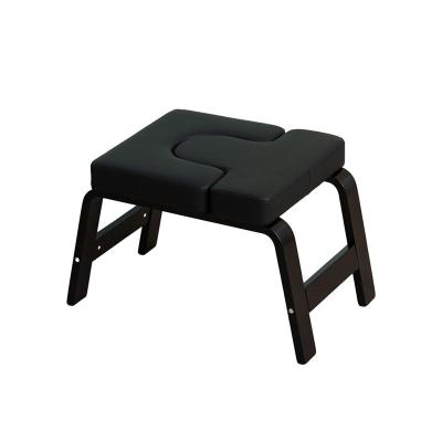 China Home Gym Fitness Wooden Yoga Headstand Bench Black Inversion Exercise Chair Stool for sale