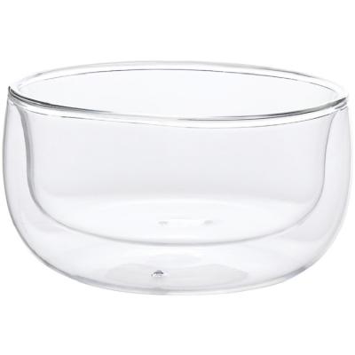 China Sustainable Hot Selling Double Wall Glass Bowl Salad Bowl for sale