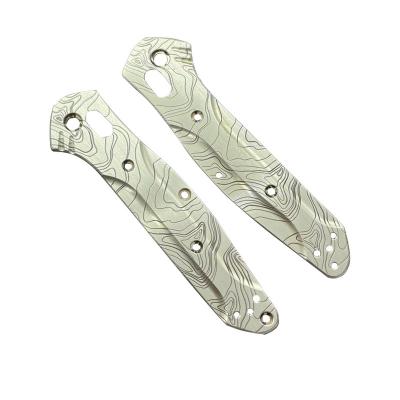 China Outdoor Gear Increasing Camping TOPO Engraved Knife Brass Scales For Benchmade 940 Osborne Folding Knife Scales Pocket Knife Speed EDC for sale