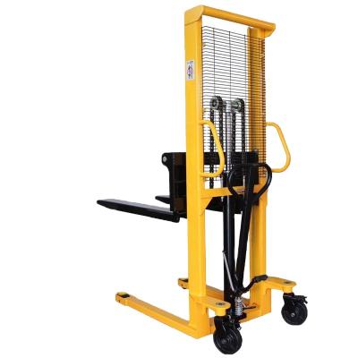 China Building Material Stores 1000KG Lift Height 1.6meters Manual Hydraulic Hand Stacker Forklift for sale