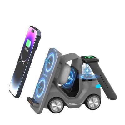 Cina Caricabatterie wireless 3 in 1 portatelefoni 5 in 1 carica rapida per iphone 15W Ambience Light Car in vendita
