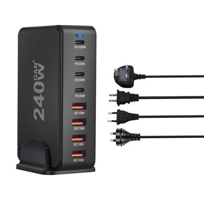Κίνα Παγκόσμια συμβατότητα 8 θύρες USB C Pd Qc 240w γρήγορο φορτιστή γραφείου με σταθμό σύνδεσης γρήγορου φορτιστή προς πώληση