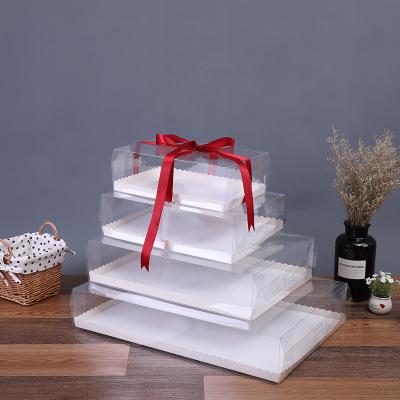 China NEW KCCB Disposable Cake Box Wedding Birthday Party PVC Square Gift Wrap Boxes Large Transparent Pet Digital Cake Box. for sale