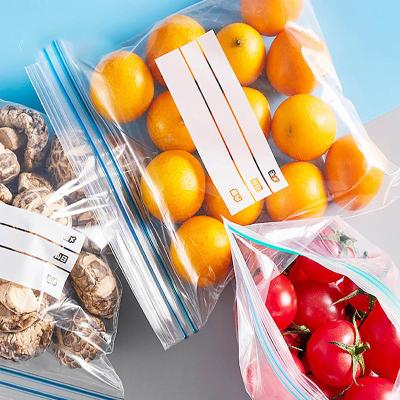 China Large Food Storage Zipper Bag LDPE Recyclable Custom Plastic Reusable Plastic Zip Lock Programmable Date Freezer Bags for sale